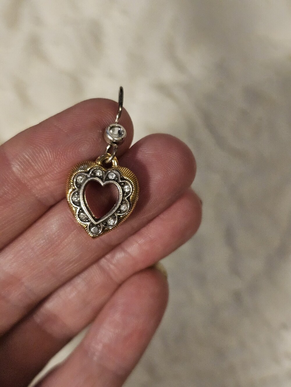 Brighton Primavera Heart Crystal Two-Tone Drop Earrings JA1093 - Picture 6 of 8